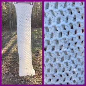 White Open Knit Scarf